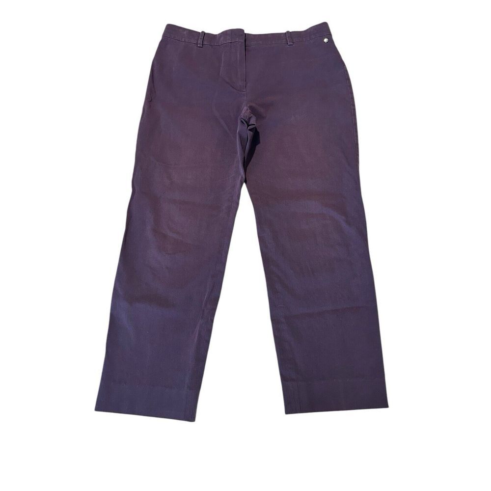 Max Mara Womens Sz 12 Cigarette Straight Leg Pants Purple Pockets Career‎ #CD8-1